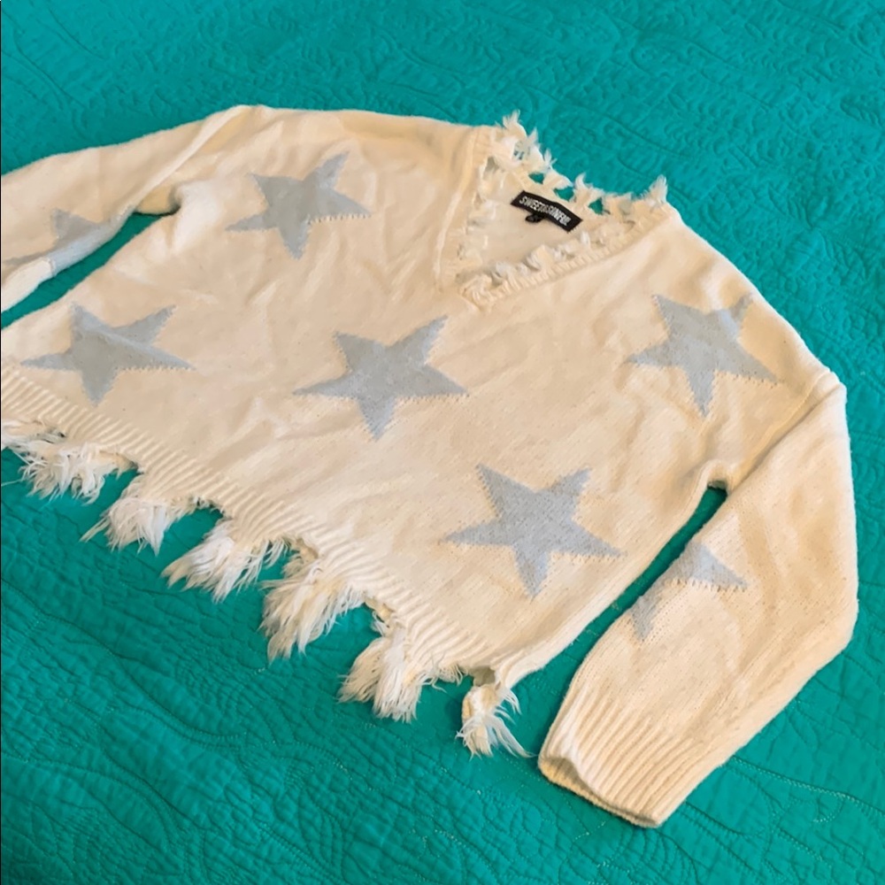Sweet & Sinful White Star Pattern Sweater
